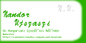 nandor ujszaszi business card